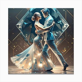 Pareja Bailando Tangodibujo Canvas Print