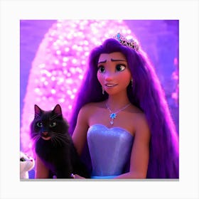 The sad princess with long hair Canvas Print