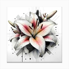 Lilly Blossom - Abstract Line Art Illustration 138 Canvas Print