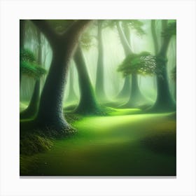 Misty Forest Canvas Print