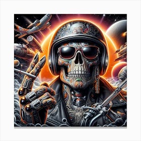 Skull In Space Canvas Print