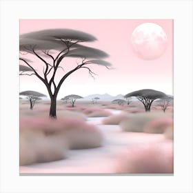 Pink Savannah Landscape Canvas Print