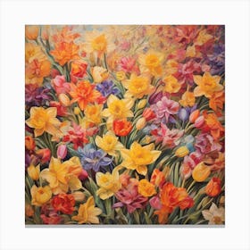 Daffodils and Tulips Canvas Print