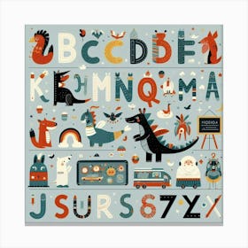 Alphabet kid's bedroom Wall art Canvas Print