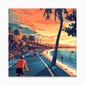 Sunset On The Beach 1 Canvas Print