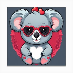 Koala With Glasses Canvas Print