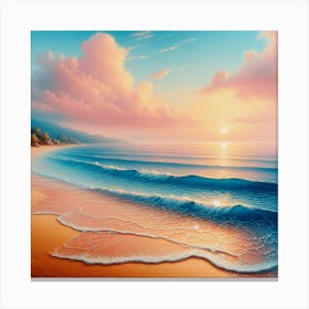 Sunset On The Beach Canvas Print