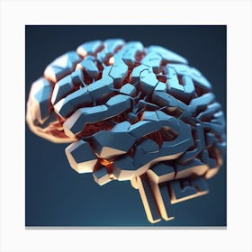 Brain 3d Model Canvas Print