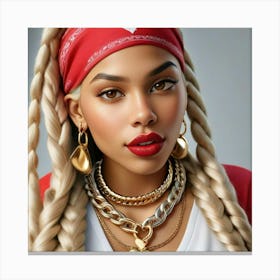 Girl With Braids Canvas Print