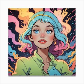 Girl With Blue Hair Canvas Print