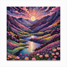 Sunrise In The Valley Canvas Print