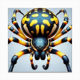 Black And Yellow Spider Canvas Print