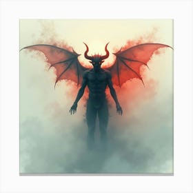 Demon Soul Emerging From A Watercolor Ethereal Mist 1 Canvas Print