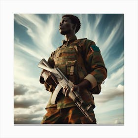 Soldier In Camouflage Canvas Print