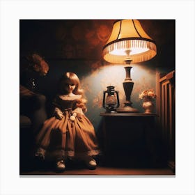 Doll In The Dark Canvas Print