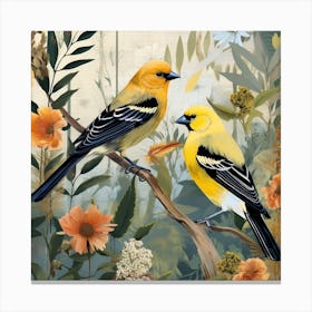 Bird In Nature American Goldfinch 2 Canvas Print