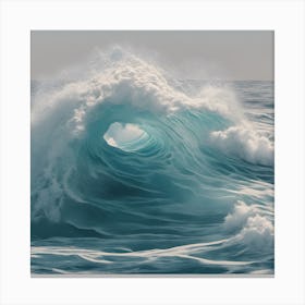 Sea Wave Blue Canvas Print