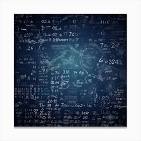 Blackboard With Formulas Canvas Print