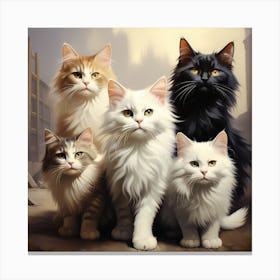 Family Of Cats Canvas Print