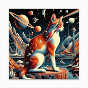 Feline Stardust: A Pop Culture Symphony Canvas Print
