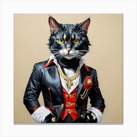 Elvis Cat In A Suit Canvas Print