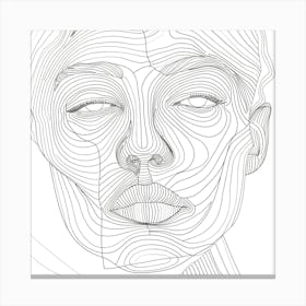 Line Drawing Of A Woman'S Face 3 Canvas Print