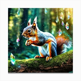 Squirrel With Crystals Canvas Print