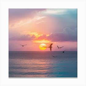 Sunrise Over The Ocean Canvas Print