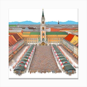 Marktplatz In Munich Canvas Print