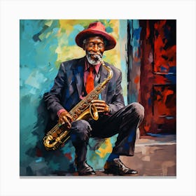 Saxophone Player 12 Canvas Print