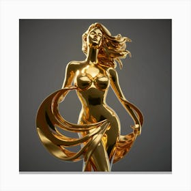 Golden Statue Of Woman Canvas Print