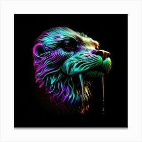 Neon Lion Head 3 Canvas Print