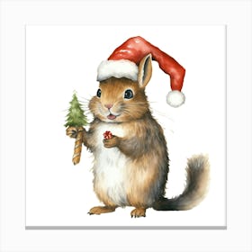 Santa Squirrel Canvas Print