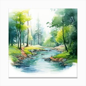 Watercolor Forest 1 Canvas Print