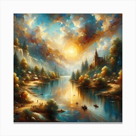 Sunset By The River 13 Canvas Print