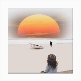 Sunset On The Beach Canvas Print