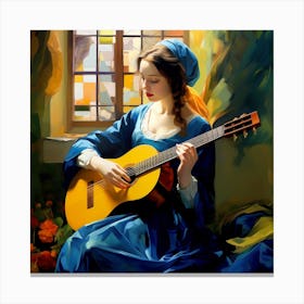 Girl With A Guitar Canvas Print