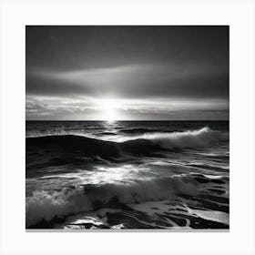 Black And White Seascape 3 Canvas Print