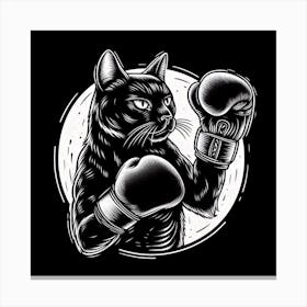 Boxing cat Canvas Print