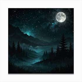 Night Landscape Wallpaper Canvas Print