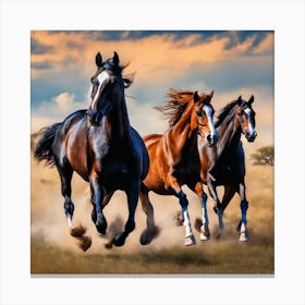 Elegance Unbridled: The Dance of the Horses Canvas Print