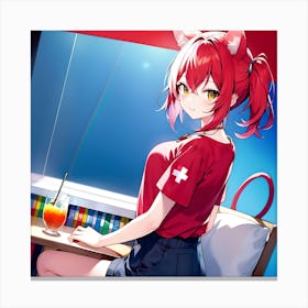 Kawaii Anime Girl Canvas Print