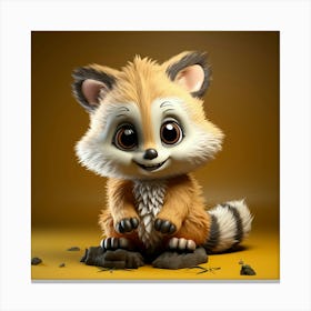 Cute Raccoon 1 Canvas Print