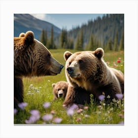 Grizzly Bears 1 Canvas Print