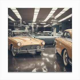 Vintage Cars In A Showroom 2 Canvas Print