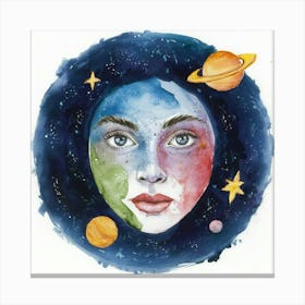 Face Of The Planets Canvas Print