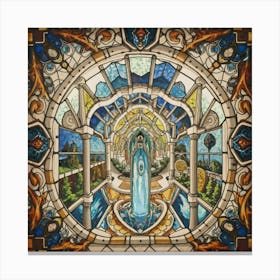 A wonderful artistic painting on stained glass 10 Canvas Print