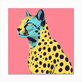 Yellow Cheetah Square 2 Canvas Print
