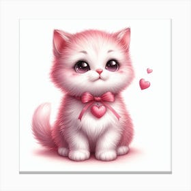 Valentine's day, Kitten 1 Canvas Print