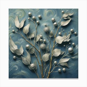 Silver eucalyptus branch 7 Canvas Print